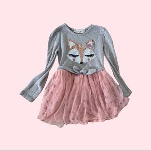 Dress with sequin Fox and tulle skirt